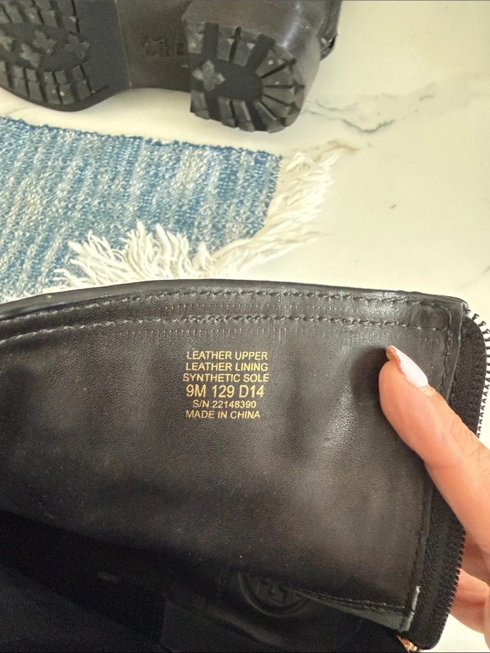 Tory Burch Black Leather Zip-Back Ankle Boots with Gold Hardware